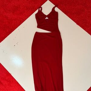 Peppermayo S/M Elegant Red Two-Piece Dress